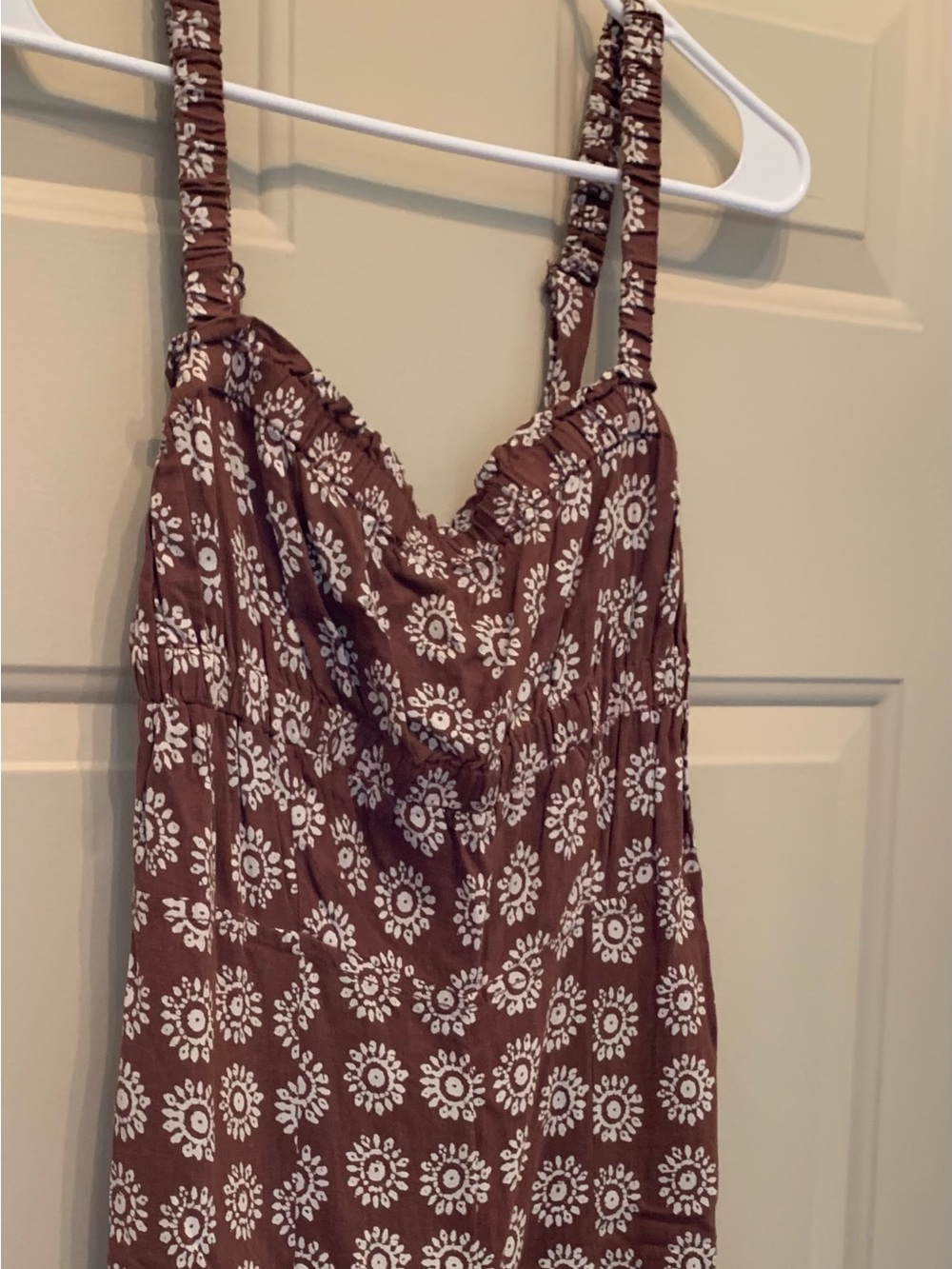 Ecote Brown Floral Print Sleeveless Romper